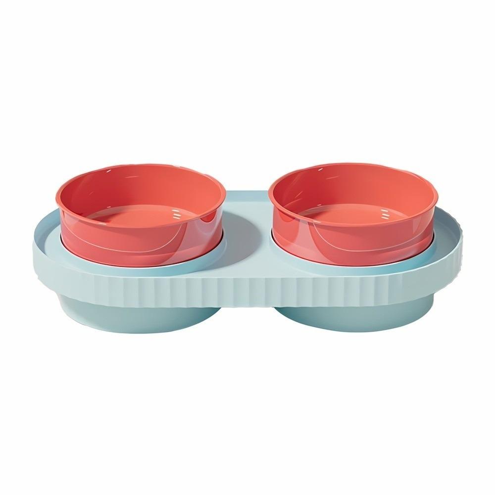 Leak-proof Cat Double Bowl Anti Spill Cat Drinking Bowl Anti Splash Pet  Feeder  Indoor