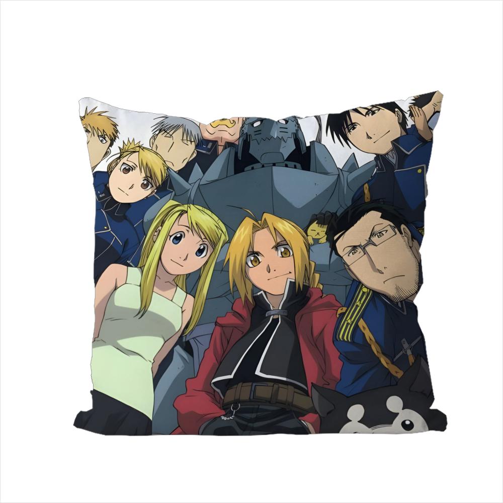FFullmetal Alchemist Pillow Case For Car Sofa Decorative Home Doublesided Print Plush Square Throw Pillow Cushion Cover