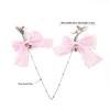1Pairs Lace Butterfly Knot Bell Nipple Clamps Adult Toy With Chain Sexy Teasing Accessory Polyester Fabric Cute Girl Style