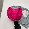 Korean Style Cloud Pleats Cotton Jacket Bag for Girls - Versatile Large Capacity Dumpling Shoulder Handbag