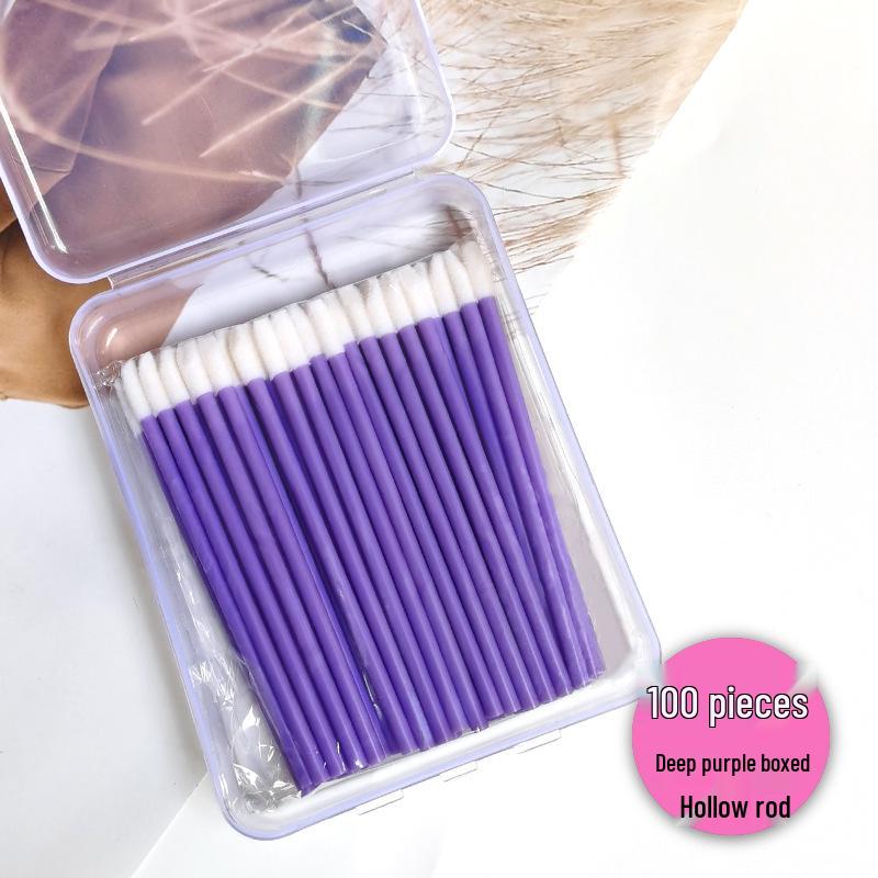 50/100-Pack Boxed Disposable Flocked Lip Brush Wands - Portable Lip Gloss, Lipstick, Lip Liner, & Lip Mask Brushes