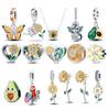(Star) Plata Charms Of Ley Copper Avocado Charm Sunflower Beads For Original 3Mm Bracelet Diy Crafting Gifts Women