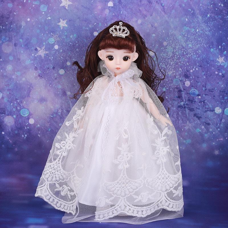 30CM Mini Bewegliche 21 Gelenk Puppe Mädchen Spielzeug 3D Große Augen BJD Prinzessin Volle Outfits Kleider Sammlung Kinder puppe Geschenk