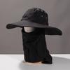 Summer Bucket Hat, Breathable Quick-Dry Fisherman Hat with Detachable Face Neck Guard, Adjustable Drawstring Sun Protection Hat for Outdoor Gardening