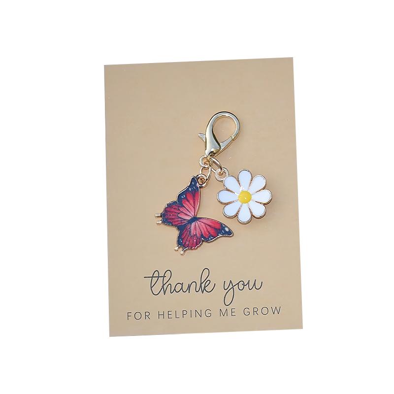 1PC DIY Gift Butterfly Design Pendant Keychain Marker Metal Creativity Keychain Party Daisy Cute
