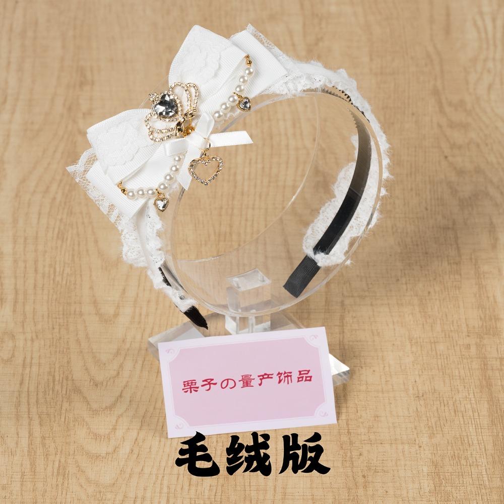 Japanese Side Bow Headband Crown Pearl String Headband Lolita Hairy Clip Korean Accessories