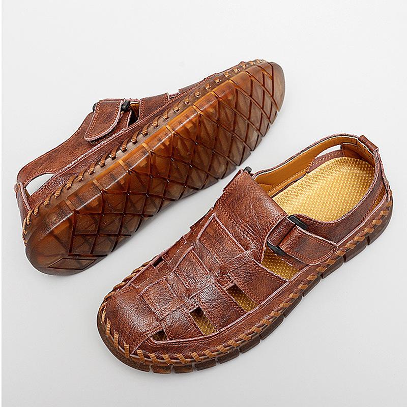 2025 Retro Übergröße Herren Strandsandalen: Sommer Slipper Hollow Casual Pantoletten