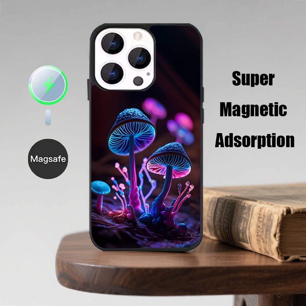 

Психоделический Арт Гриб Чехол для Телефона Для iPhone 17,16,15,14,13,12,11,Pro,Max,Plus,Mini,Magsafe,Магнитный Чехол для Беспроводной Зарядки iPhone11