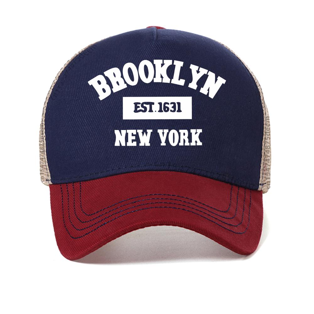Sommer Freizeit Brooklyn New York Buchstabendruck Baseballkappe Mode Outdoor Sport Sonnenschutz Snapback Hüte Atmungsaktives Netz Trucker-Kappe