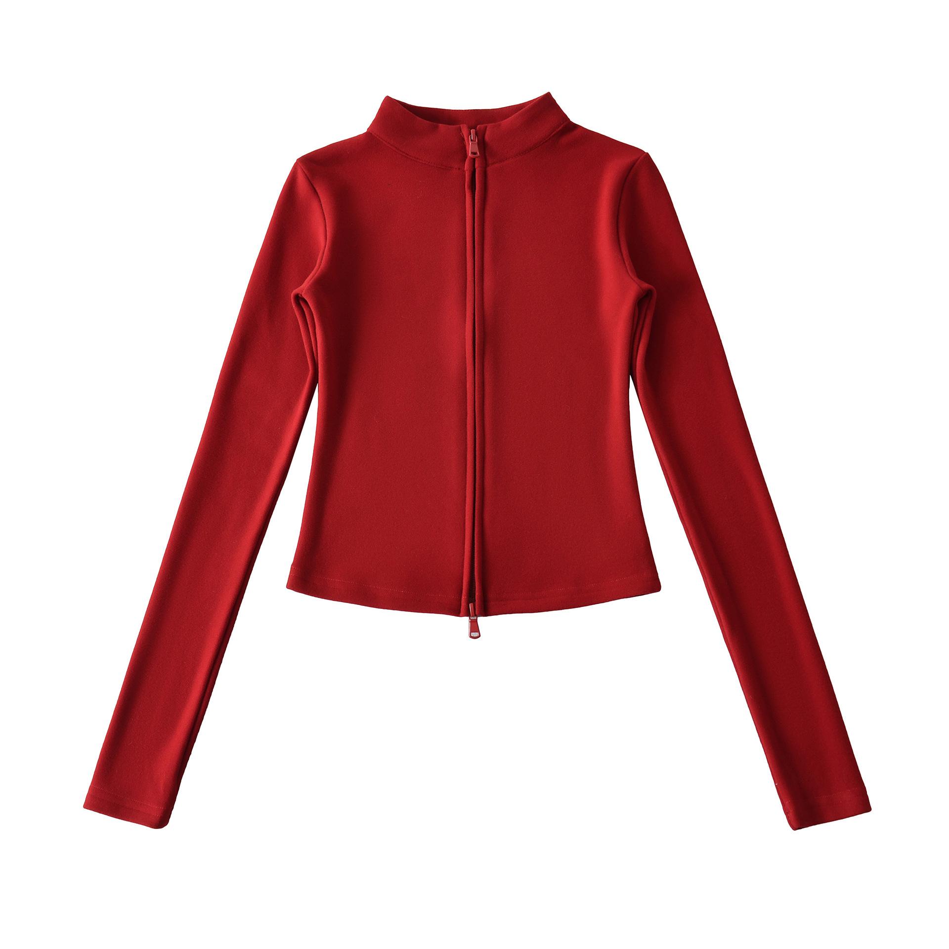 Women s Yoga Fitness Double Zipper Slimming Hoodie - Waist-Cinching, Tight-Fitting Versatile Autumn/Winter Cardigan S