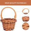 1PCS Dollhouse Miniature Rattan Woven Hand Willow Tiny Wicker Basket Easter Party Wedding Flower Picnic Mini Fairy Garden Decor