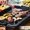 Tiger Thermos (TIGER) Hot Plate Set of 3 Flat Takoyaki Yakiniku with Lid Brown CRV-A300-T