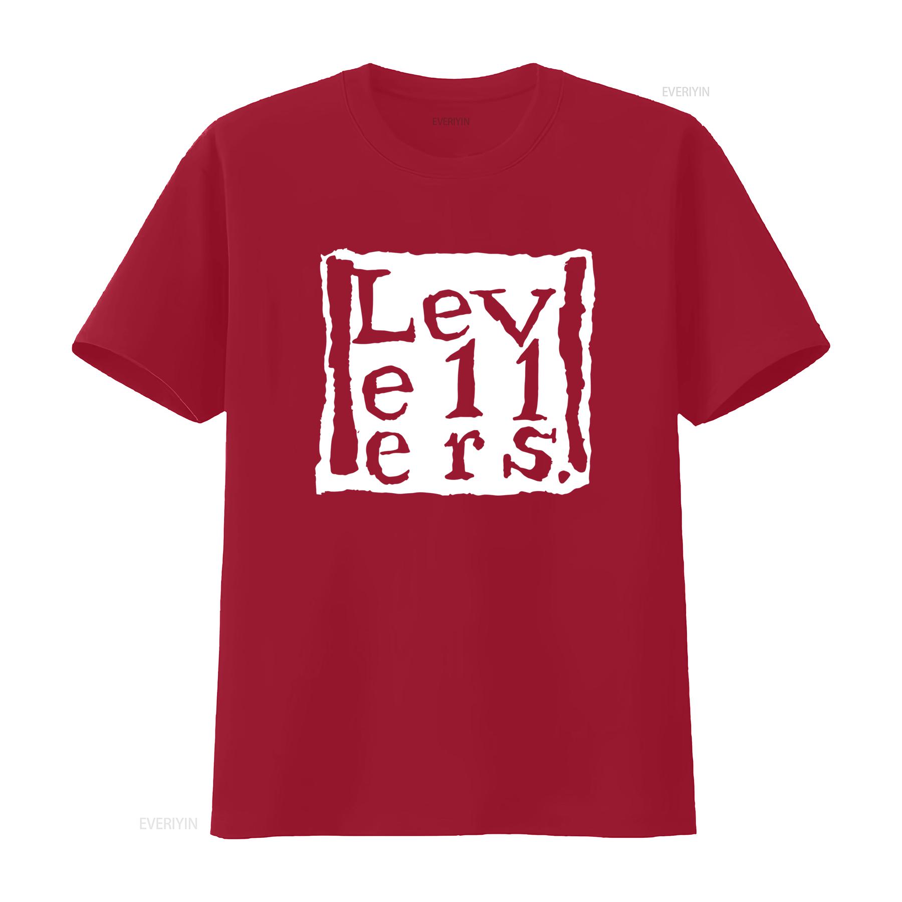 Levellers Print Square Design Black T Shirt for Men Stylish and Comfortable vintage Washed streetwear graphic Versatile S