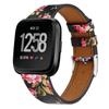 Fitbit Versa 2/Versa/Lite Leather Strap - Round Tail Cowhide Printed Wristband