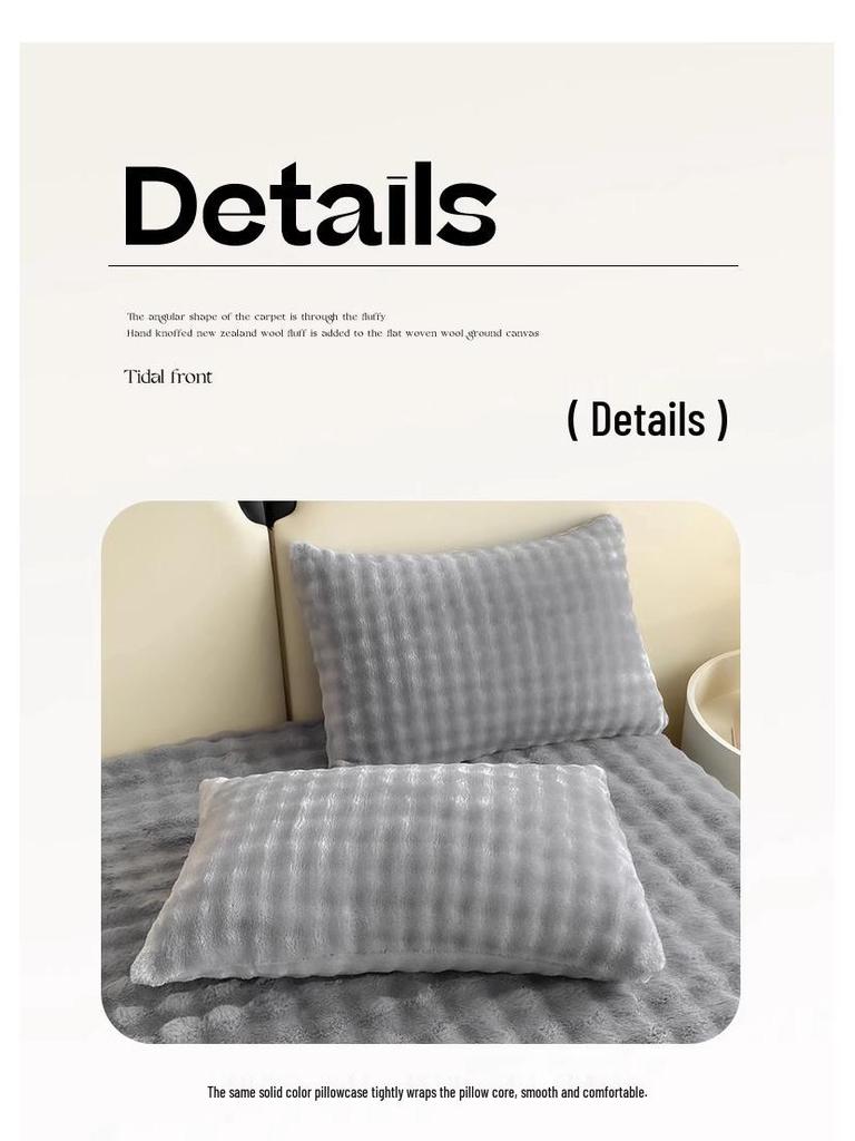 Winter Single Bed Coral Fleece Blanket: Thick Milk Velvet Rabbit Fur Fleece Sheet