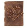 Leather Journal Heart- Writing Notebook Handmade Leather Bound Daily Notepads For Best Gift for Art , Travel Diary