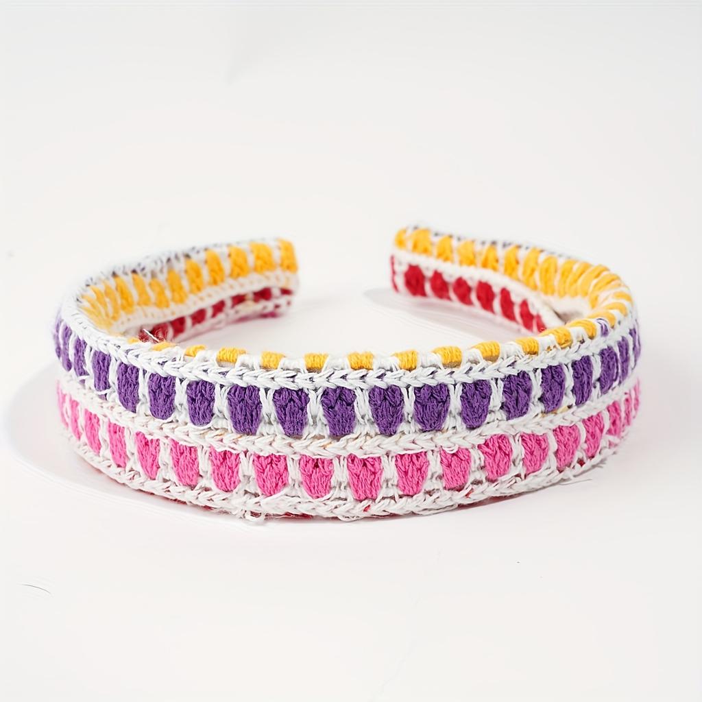 Boho-Chic Floral Knit Headband for Women - Cute & Stylish Hair Accessory, Perfect for Casual Attire