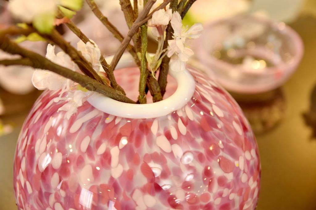 ADERIA Tsugaru Vidro Hirosaki Sakuramaru Vase Flower Light Made In Japan Flower Base Vase Stylish Glass Single Flower Vase Container Flower Dried