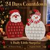Festive Seasonal Decor with Christmas Calendar 24-Day Snowman Advent Wooden Santa Countdown Box Calendar Numbered