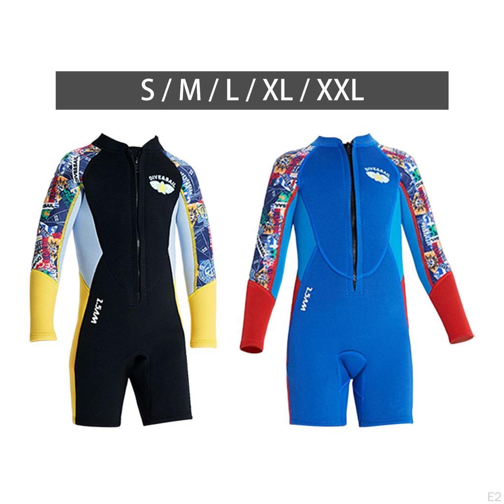 2.5mm Neoprene Wetsuit Kids Boys Sun Protection Thermal Swimsuit Wet Suit for Surfing Water