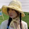 Cotton And Linen Japanese And Korean Spring/Summer Versatile Hat Strap Drawstring Lightweight Fisherman Hat Sun Hat