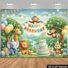 2D Verspielte Waldtiere Geburtstag Feier Fotografie Hintergrund
