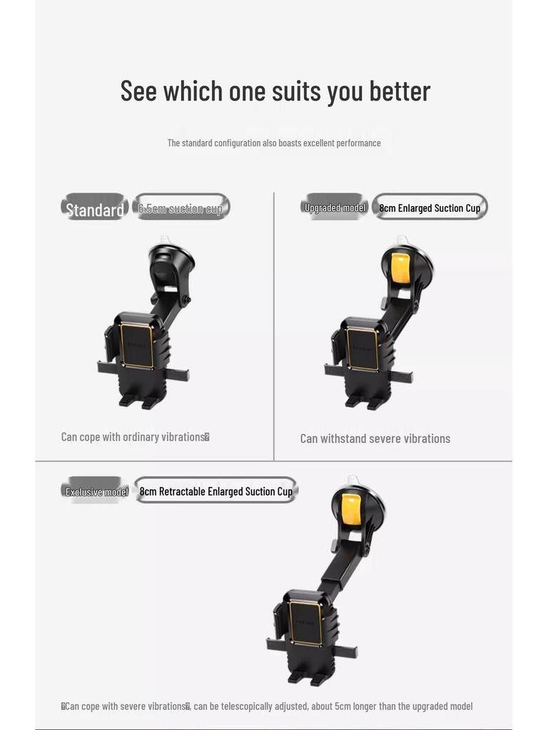 Excavator-Compatible Car Phone Holder with Large Suction Cup