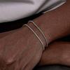 Vnox 2 stk./Sæt Herre Kædearmbånd, 16cm-21cm Justerbar Snoet Reb Kædearmbånd, 21cm-24cm Stål Slangeled Armbånd