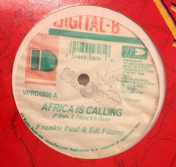 

12-дюймовая пластинка FRANKIE PAUL EDI FITZROY CHUKKI Africa Is Calling Gunman VPRD5808 DigitalB 1995 США Регги Ска Даб Б/у