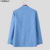 INCERUN Men Sets Lapel Neck Wrap Blazer Tops and Trousers Long Pants Casual Suits Outfits