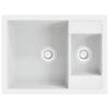 VidaXL Evier de Cuisine et Deux Lavabos Trou de Trop-plein Evier Encastré Décoration de Cuisine Lavabo Extra-profond Maison 147088