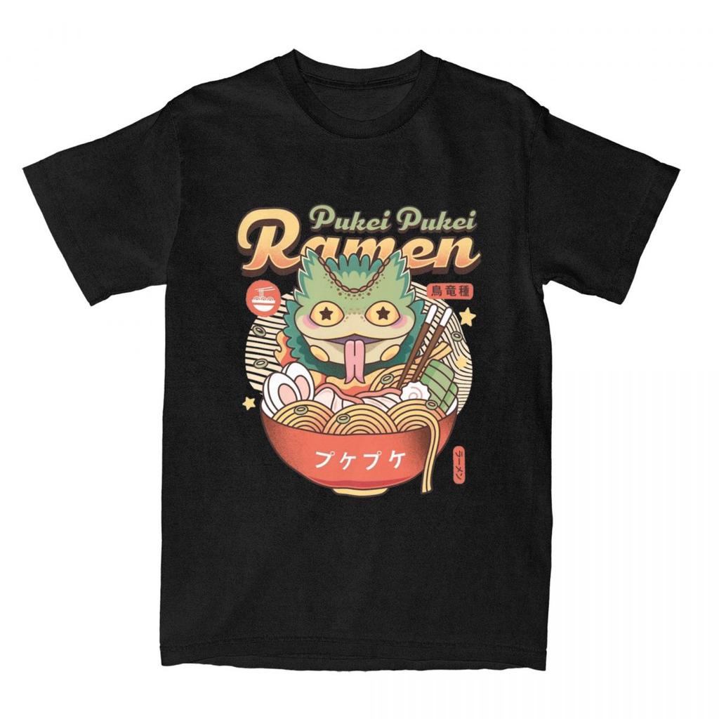 Pukei Pukei Ramen T-Shirt Monster Hunter Game T-Shirts Short Sleeve Y2K Fun Tops Beach Pure Cotton O-Neck Plus Size Top Tees