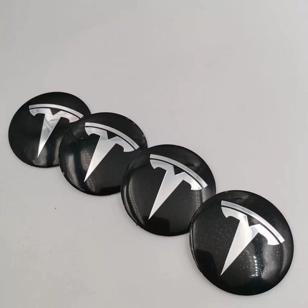 4Pcs 56mm Car Wheel Hub Center Caps Sticker For Tesla Model 3 Model Y Model S Model X Highland SpaceX Juguete Auto Accessories