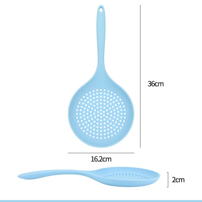 1 ks silikonové sítko na potraviny, lžíce, odvodňovací zařízení, kreativní vaření, špachtle, velký cedník na polévku, domácí kuchyňské nářadí