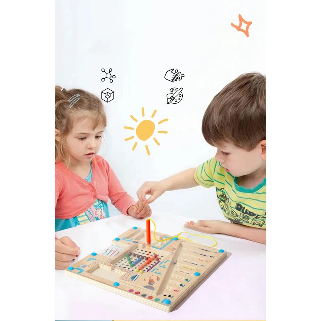 Gry Sortowanie Magnetyczne Zabawki Puzzle Montessori Labirynt Nauka Koloru Liczenie Klasyfikacja Numerów Drewniane Zabawki Edukacyjne
