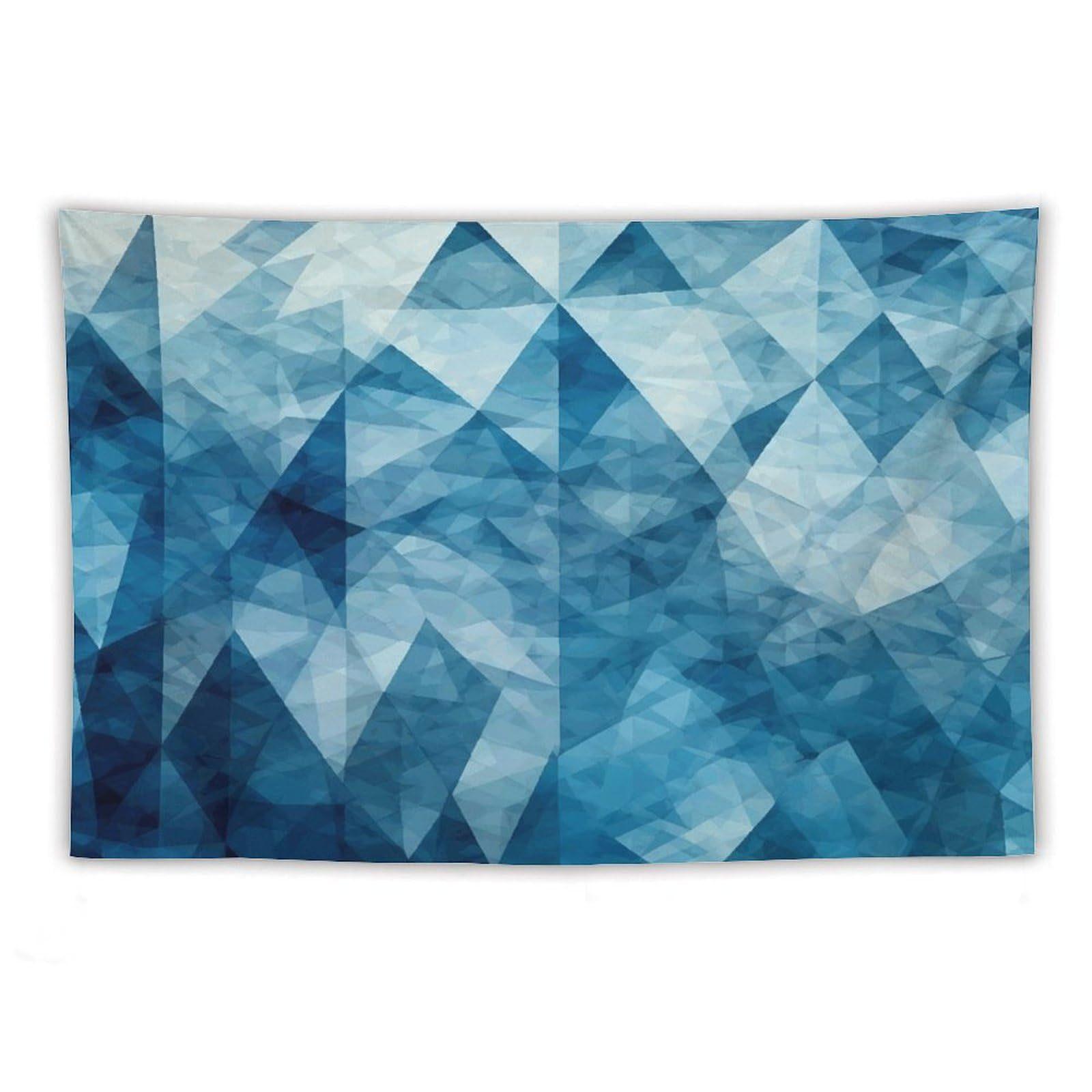 Geometric Blue Tapestry Modern Stylish and Strikingly Unique Wall Art for a Contemporary Decor Statement 74x94cm(29x37in)