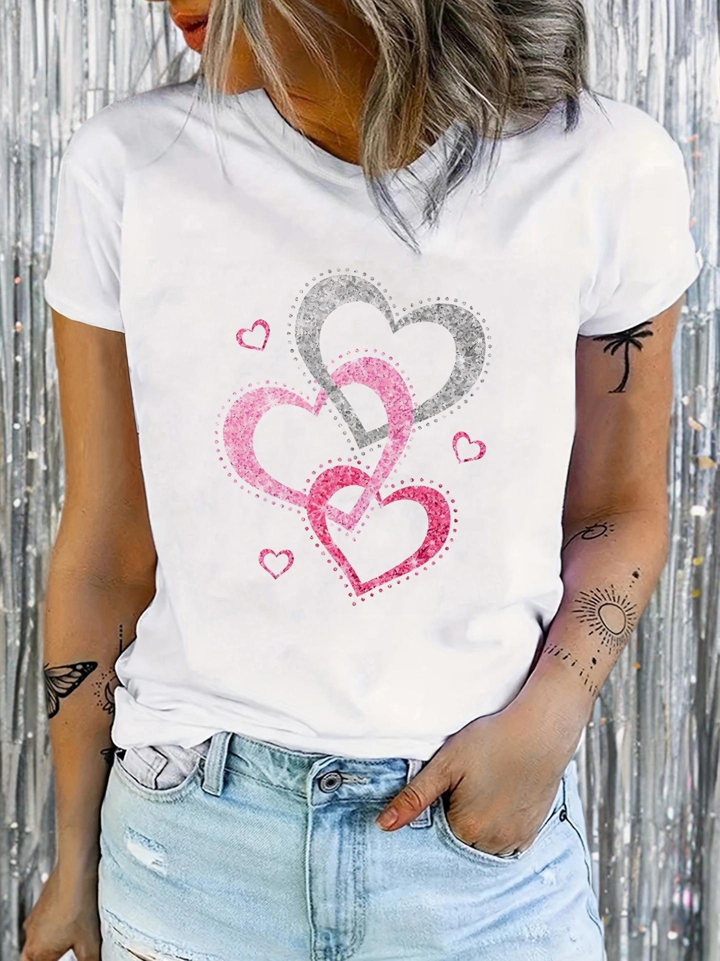 Glitter Heart Graphic Tee S