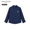 Teenie Weenie Kids Unisex Linen Embroidered Bear Shirt