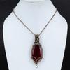 Red Flash Labradorite Pendant, 999 Copper Wire Wrapped Jewelry, Gemstone Jewelry Pendant, Handmade Wedding Gift Jewelry