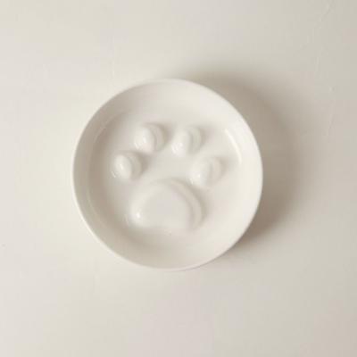 Ceramic Cat Food Water Bowl Non-Slip Anti-flip Pet Feeder Bowl Anti-vomiting with Acrylic Stand Cat Slow Food Bowl