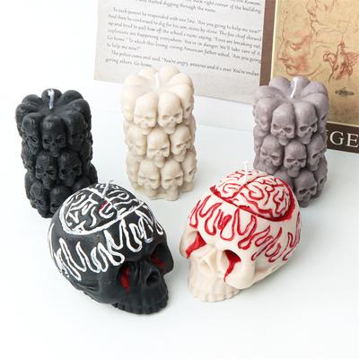 3D Halloween Krähenschädel Silikon Kerzenform DIY Heimdeko Geschenk Horror Skelett Gipsform Schnitzkunst Aromatherapie Gips