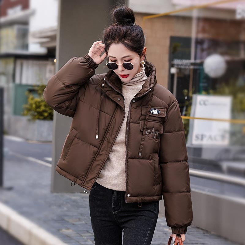 2025 Short Down Cotton Jacket Loose New Padded Jacket Women's Fashion Korean Version Winter Thickened Hooded Cotton Jacket Women's Bread