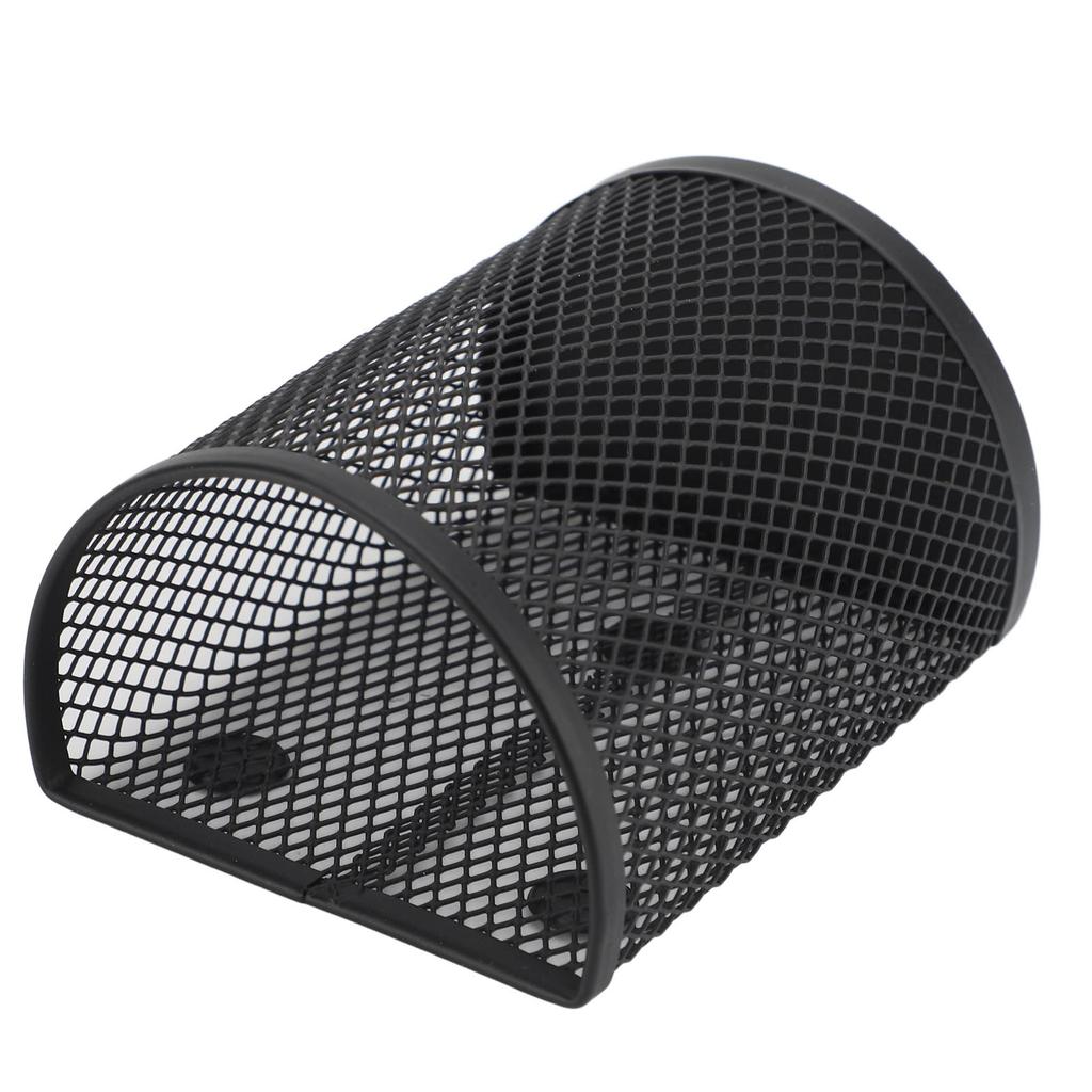 Magnetic Pen Holder Metal Mesh Pencil Storage Organizer for Desktop Refrigerator Whiteboard Semi Cylindrical