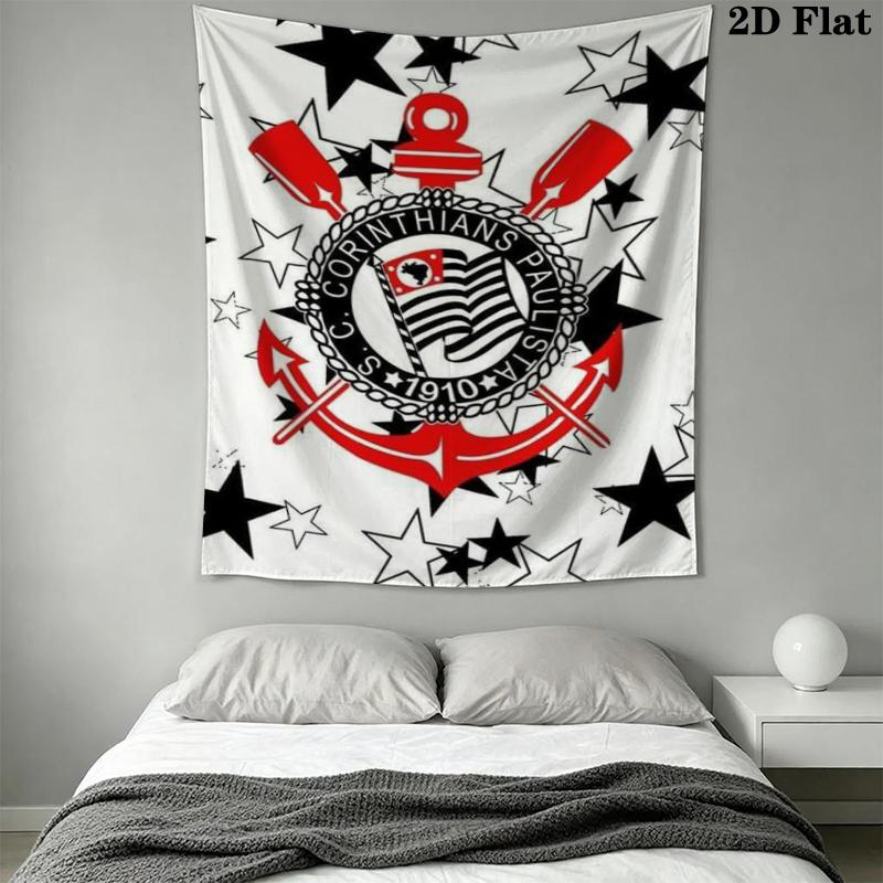 Corinthians Paulistinha Wall Tapestry Aesthetic Wall Hanging Printed Fabric Blanket Decorative Tapestries for Bedroom Living Room Home Decor