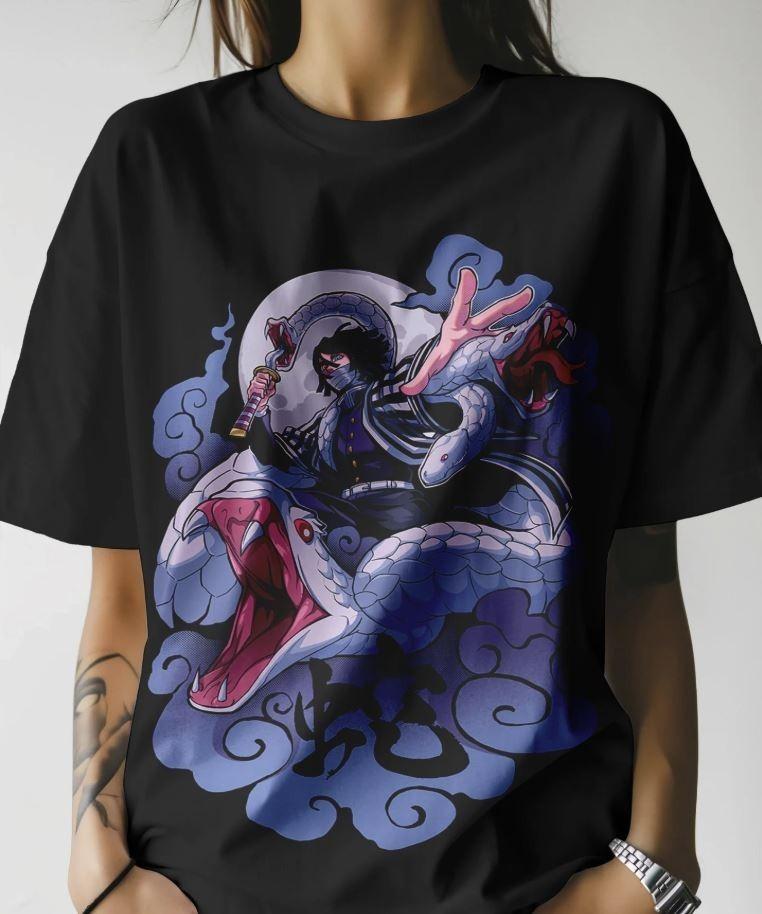 

Demon Slayer Obanai Iguro Serpent Hashira T-Shirt Full Size Demon Slayer Shirt 4XL