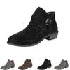 Women's Vintage Heel Strap Boots Short Booties for Everyday Wear