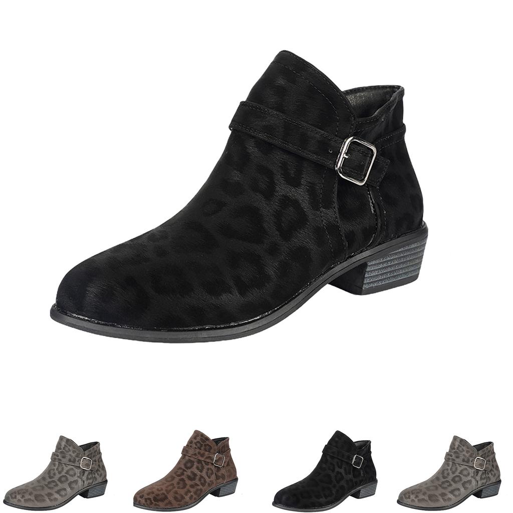 Women's Vintage Heel Strap Boots Short Booties for Everyday Wear