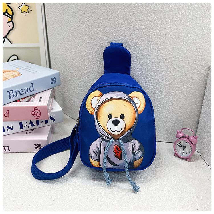 

Детские сумки Новые сумки-слинги для мальчиков с мишкой Универсальные сумки-мессенджеры для девочек Спортивные и досуговые мультяшные сумки через плечо синий