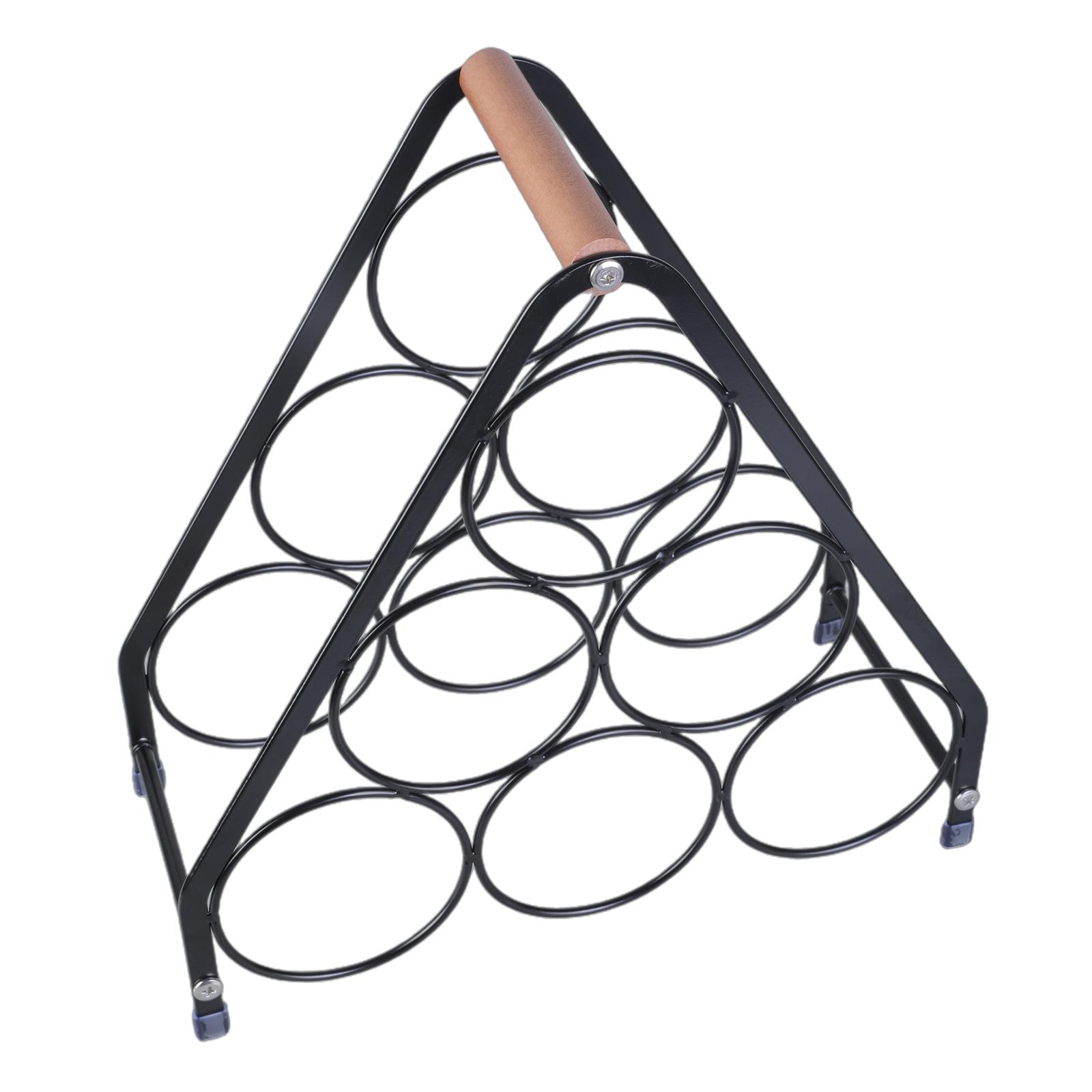 

3-ярусная подставка для винных бутылок с гладкой поверхностью и уникальными треугольными дизайнами, подходит для размещения внутри шкафа или винного погреба чёрный