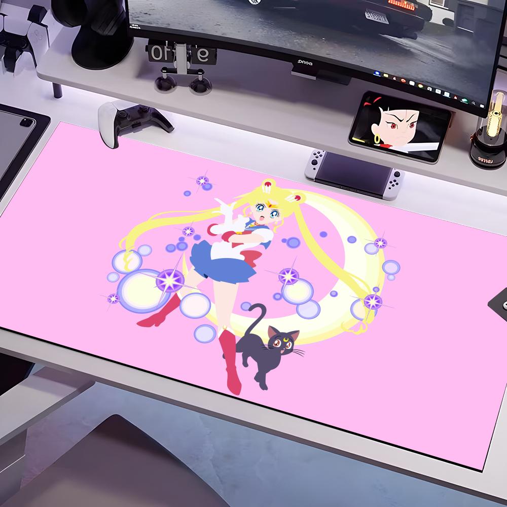 S-Sailor Anime M-MoonES Mauspads Mehrere Größen Großes Quadratisches Computer Büro Spiel Tischmatten Gummi Anti-Rutsch Mauspads
